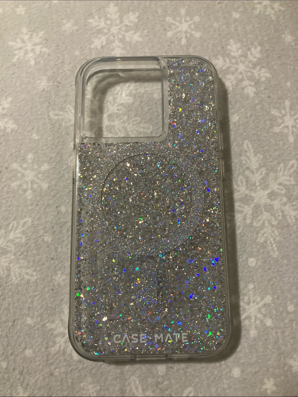 case-mate iPhone 15 Pro Silver Glitter Holographic MagSafe Phone Case